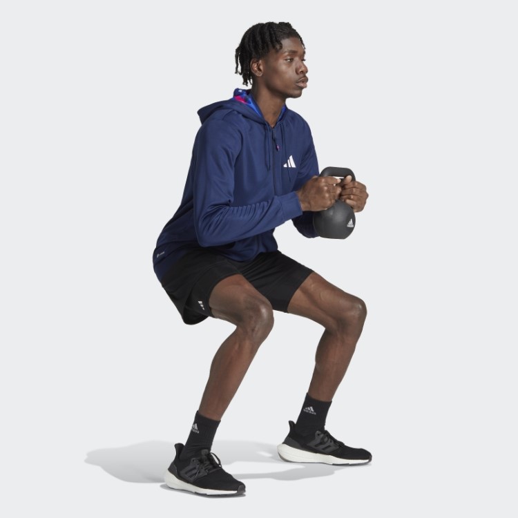 Adidas Train Essentials Jaqueta De Treinamento Sazonal Com Zíper Completo Azul Escuro