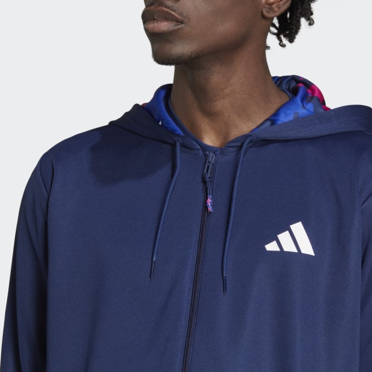 Adidas Train Essentials Jaqueta De Treinamento Sazonal Com Zíper Completo Azul Escuro