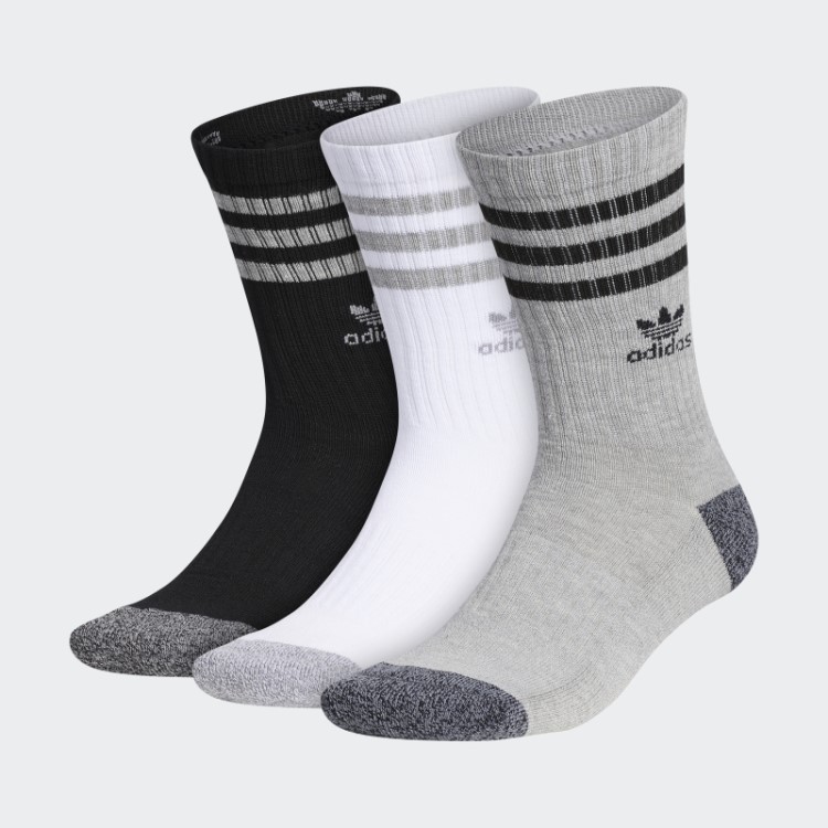 Meias Roller Crew Cinza Adidas 3 Pares