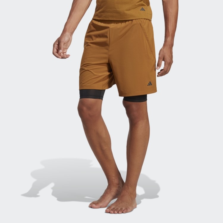 Bermuda 2 Em 1 Adidas Bronze Yoga Training