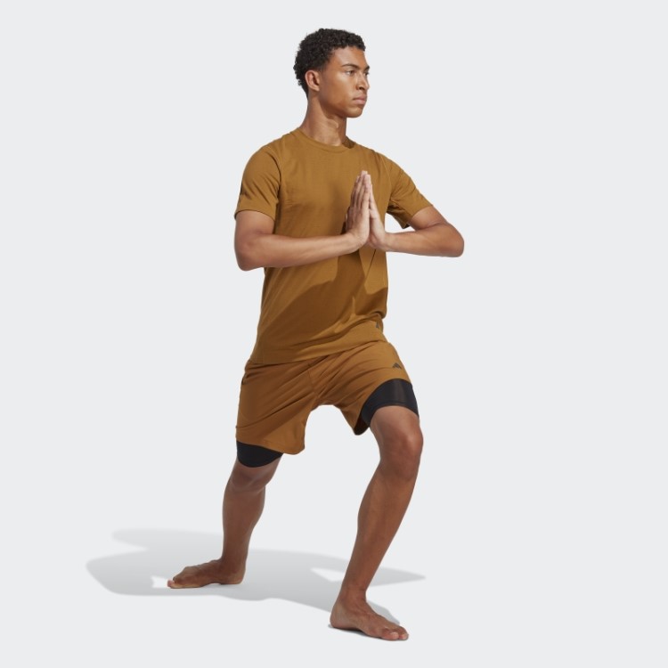 Bermuda 2 Em 1 Adidas Bronze Yoga Training