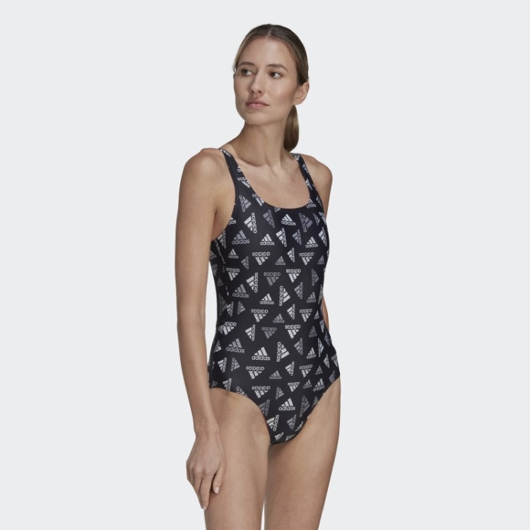 Maiô Preto Fashion Adidas Com Estampa Allover