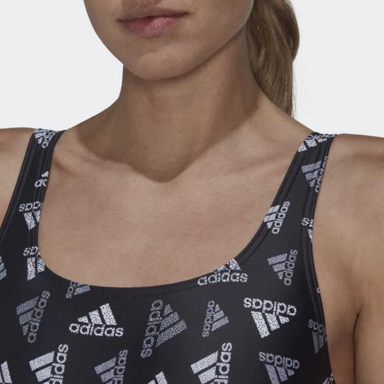 Maiô Preto Fashion Adidas Com Estampa Allover