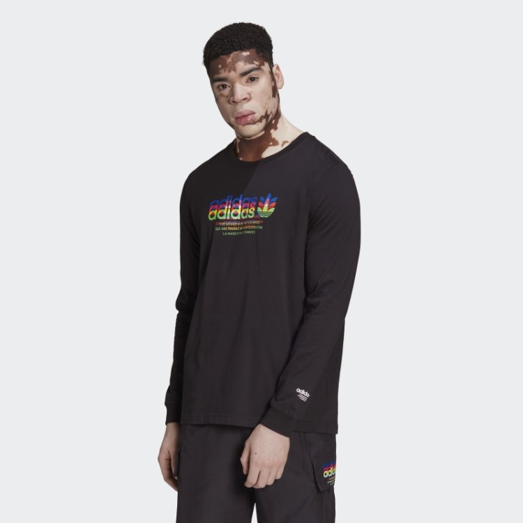 Camiseta Manga Longa Hyperreal Adidas Preta