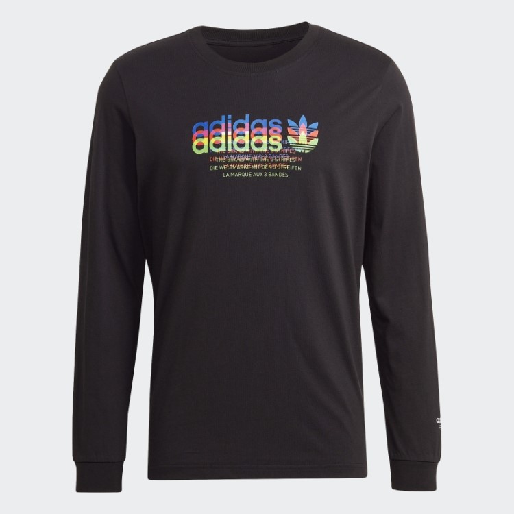 Camiseta Manga Longa Hyperreal Adidas Preta