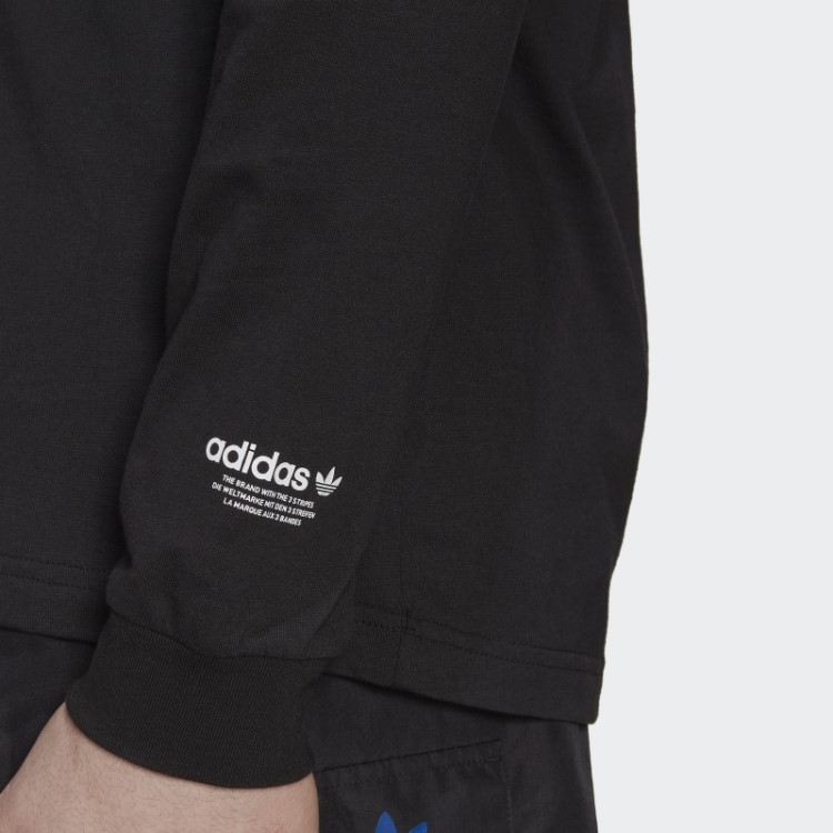 Camiseta Manga Longa Hyperreal Adidas Preta