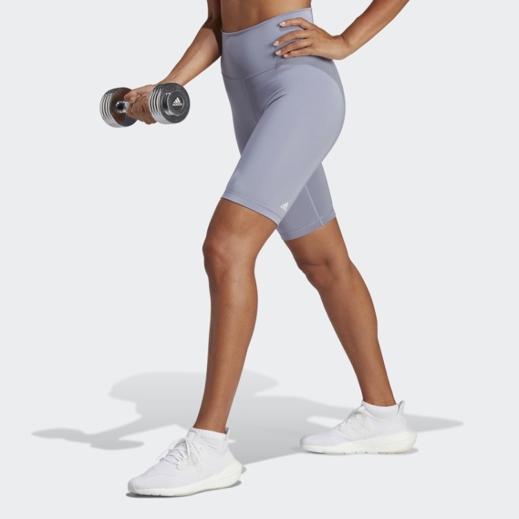Leggings Curtas De Bicicleta De Treino Optime Prata Violeta Adidas