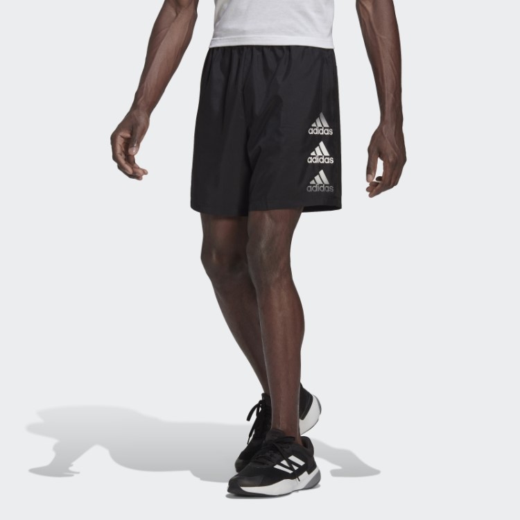 Projetado Para Mover Shorts Com Logotipo Adidas Preto