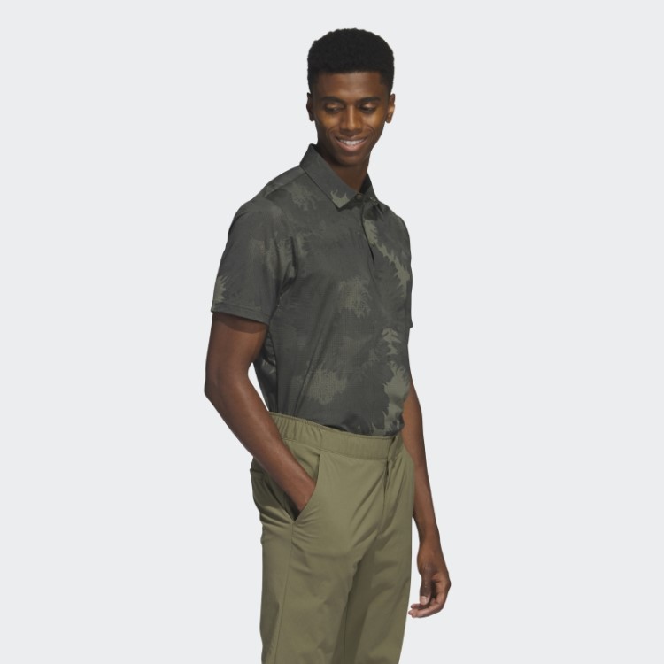 Camisa Pólo De Golfe De Malha Flor Adidas Olive