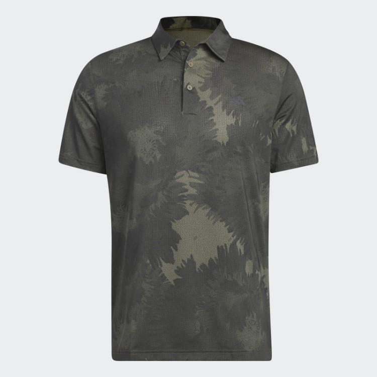 Camisa Pólo De Golfe De Malha Flor Adidas Olive