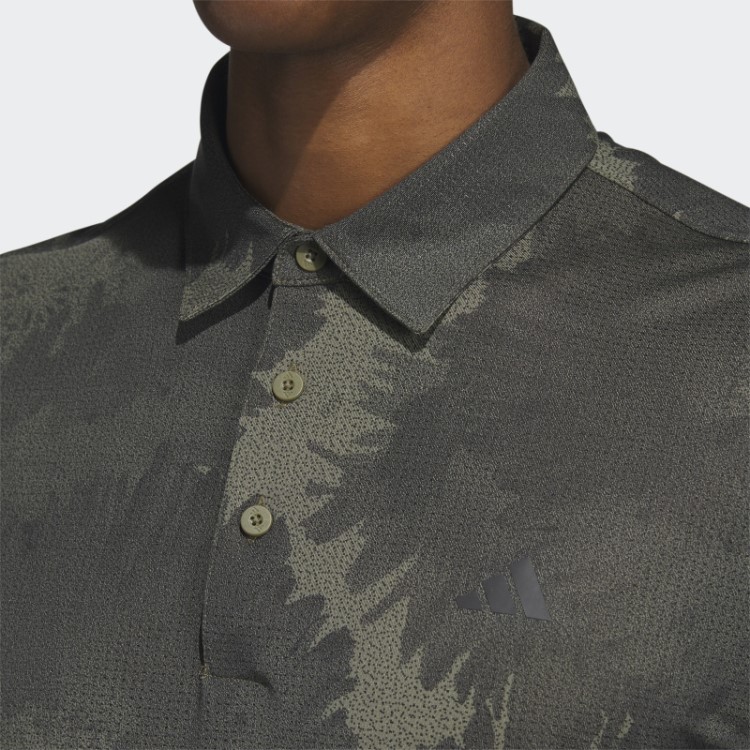 Camisa Pólo De Golfe De Malha Flor Adidas Olive