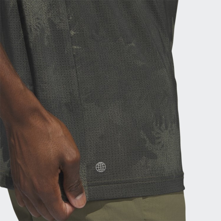 Camisa Pólo De Golfe De Malha Flor Adidas Olive