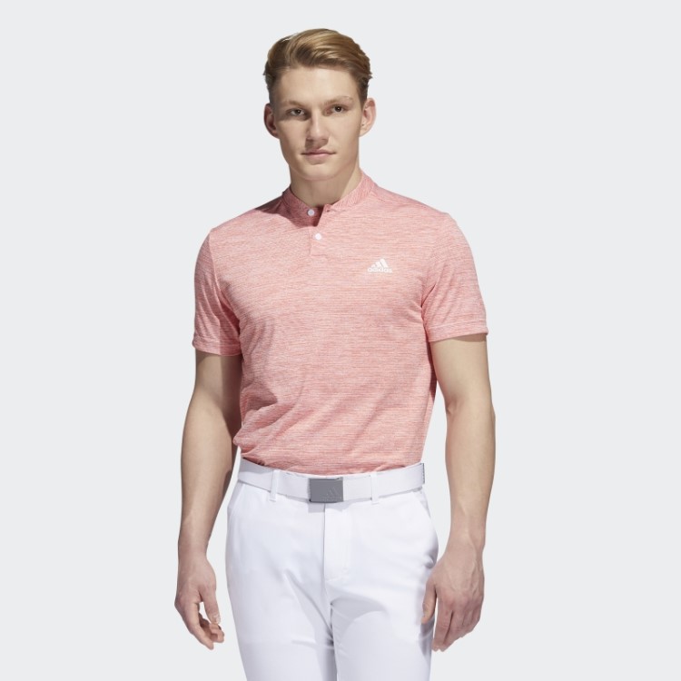 Camisa Polo Listrada Texturizada Adidas Laranja