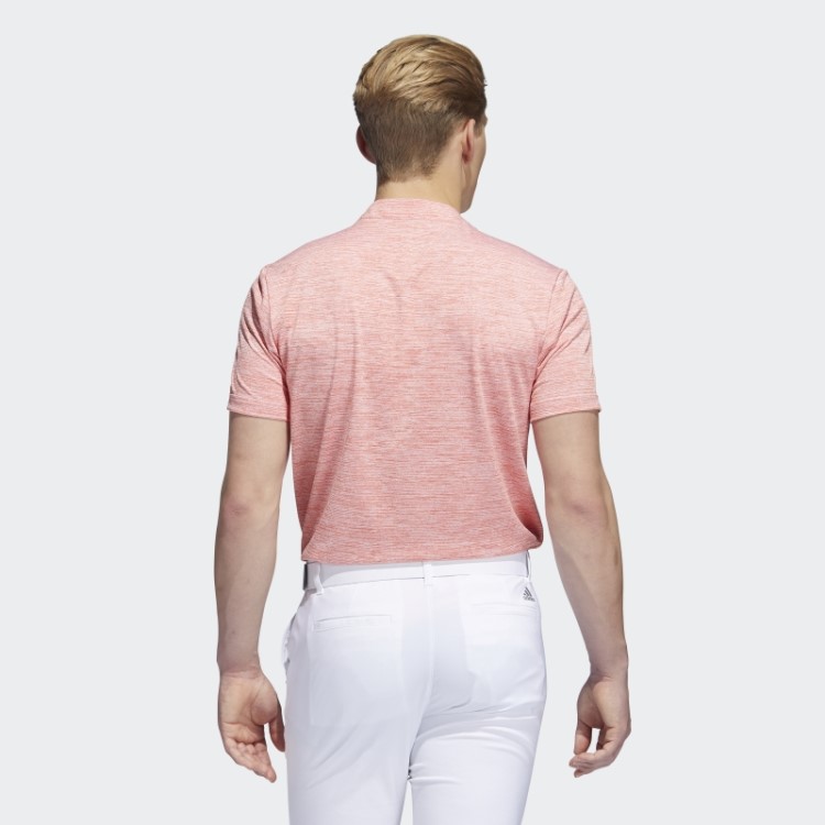 Camisa Polo Listrada Texturizada Adidas Laranja