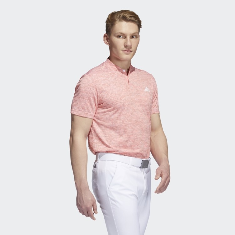 Camisa Polo Listrada Texturizada Adidas Laranja