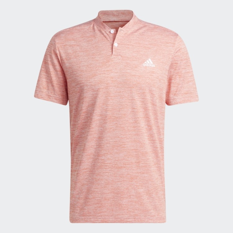 Camisa Polo Listrada Texturizada Adidas Laranja