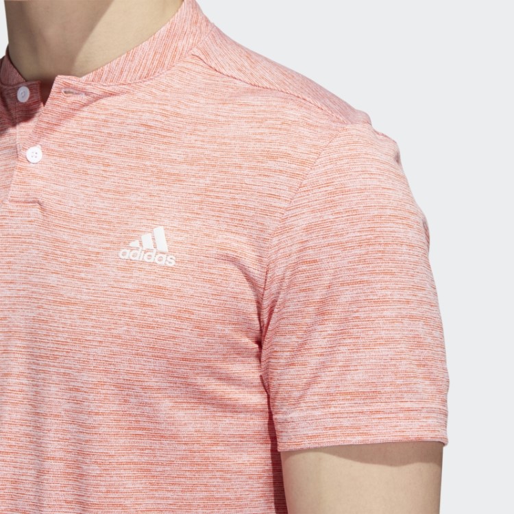 Camisa Polo Listrada Texturizada Adidas Laranja