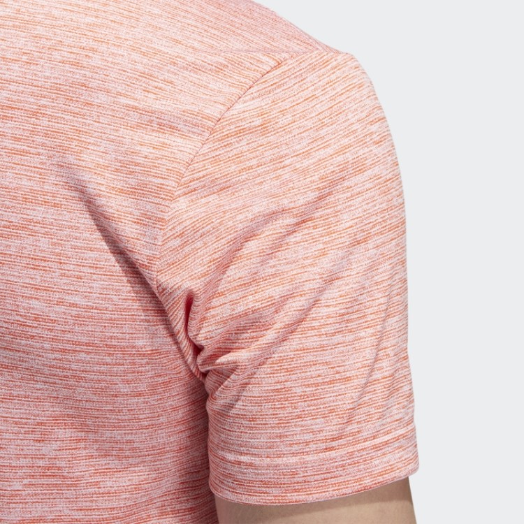 Camisa Polo Listrada Texturizada Adidas Laranja