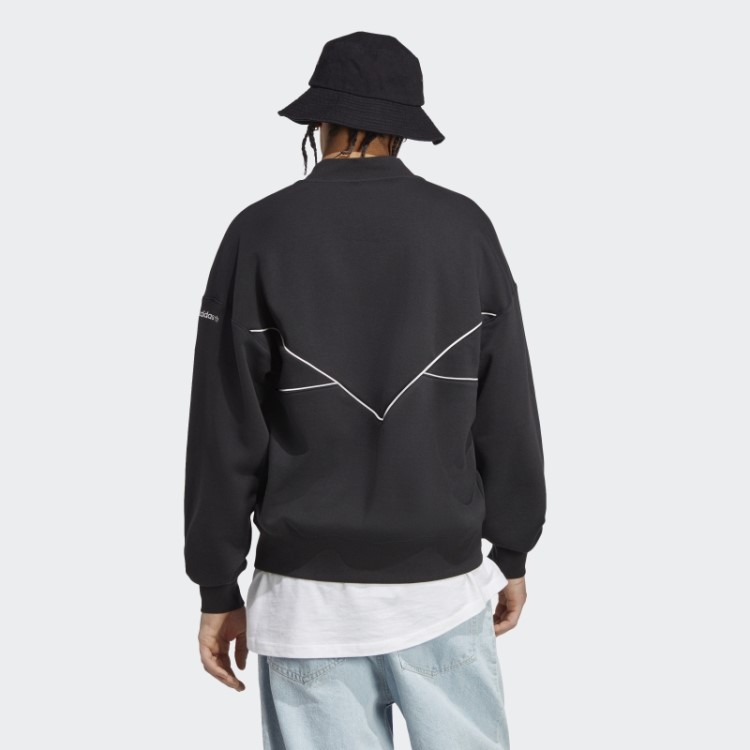 Moletom Preto Adidas Adicolor Arquivo Sazonal Com Meio Zíper