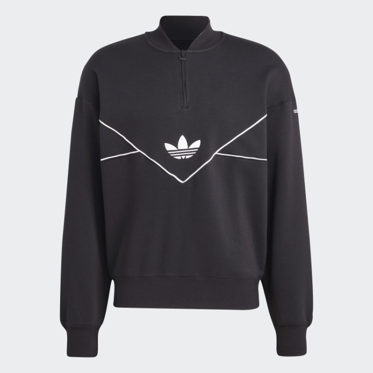 Moletom Preto Adidas Adicolor Arquivo Sazonal Com Meio Zíper