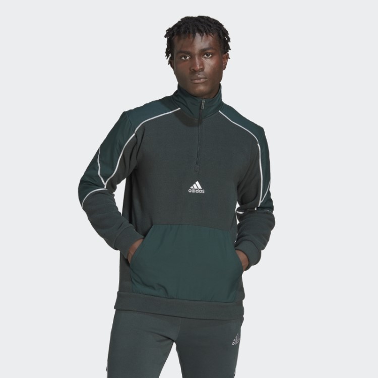 Blusa De Lã Polar Verde Adidas Essentials Reflete No Escuro