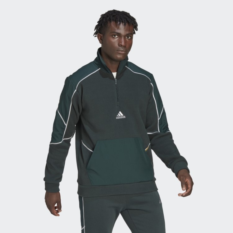 Blusa De Lã Polar Verde Adidas Essentials Reflete No Escuro