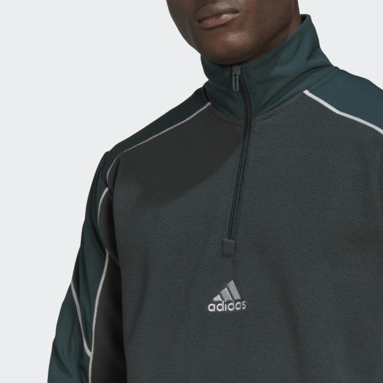 Blusa De Lã Polar Verde Adidas Essentials Reflete No Escuro