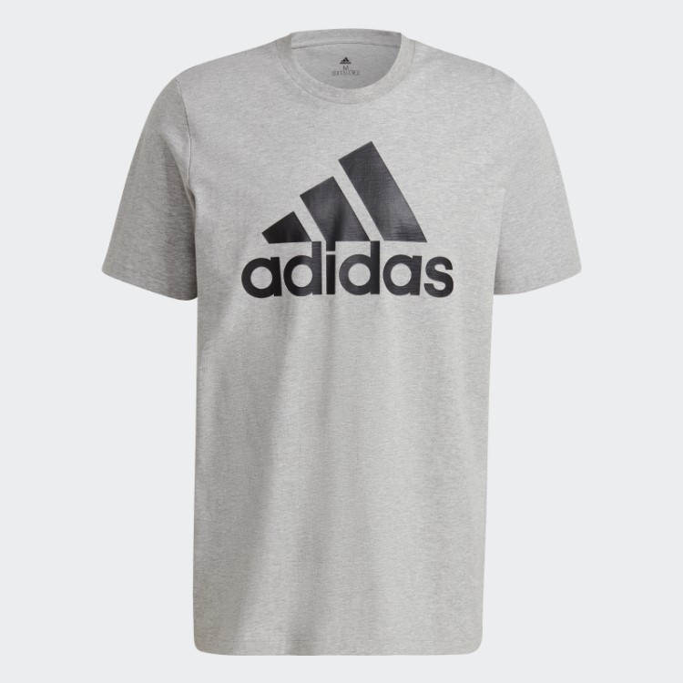 Camiseta Com Logo Grande Cinza Médio Essencial Adidas