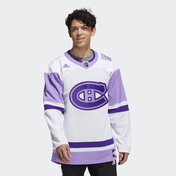 White Canadiens Camisa De Hóquei Luta Contra O Câncer Adidas