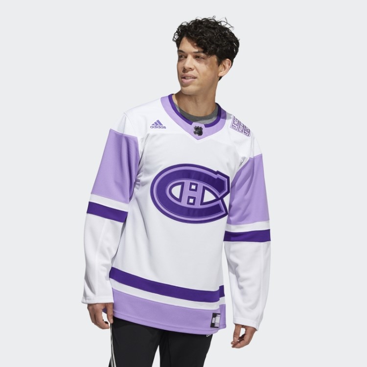 White Canadiens Camisa De Hóquei Luta Contra O Câncer Adidas