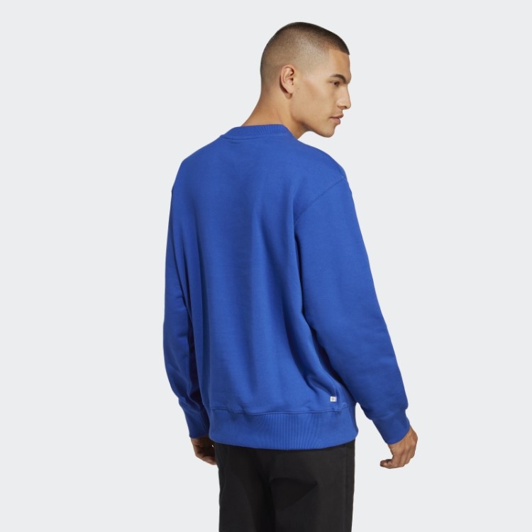 Moletom French Terry Azul Adidas Adicolor Contempo Crew