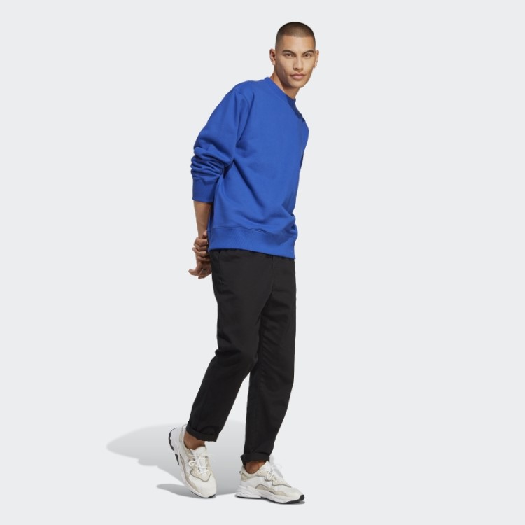 Moletom French Terry Azul Adidas Adicolor Contempo Crew