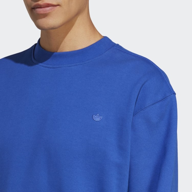 Moletom French Terry Azul Adidas Adicolor Contempo Crew