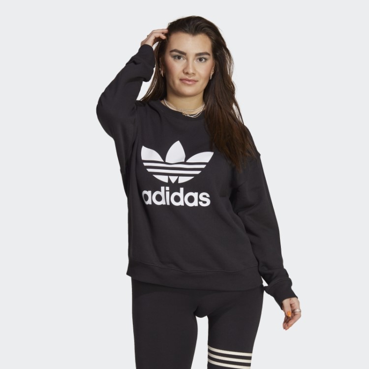 Moletom Trifoil Crew Adidas Preto