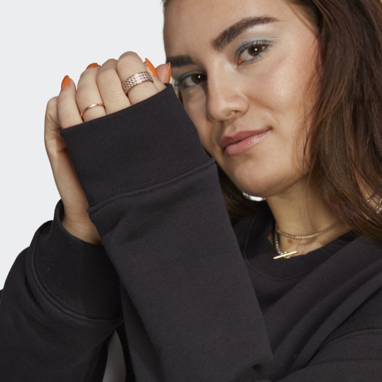 Moletom Adidas Trefoil Crew Preto