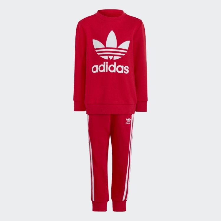 Conjunto De Tripulação Adicolor Escarlate Adidas