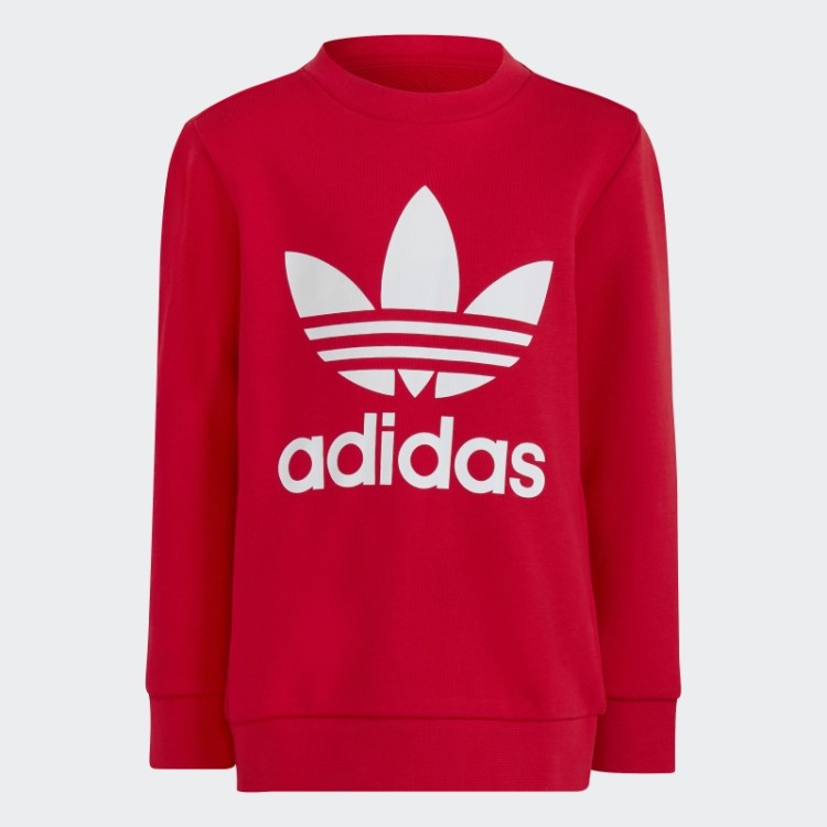 Conjunto De Tripulação Adicolor Escarlate Adidas