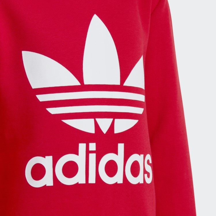 Conjunto De Tripulação Adicolor Escarlate Adidas