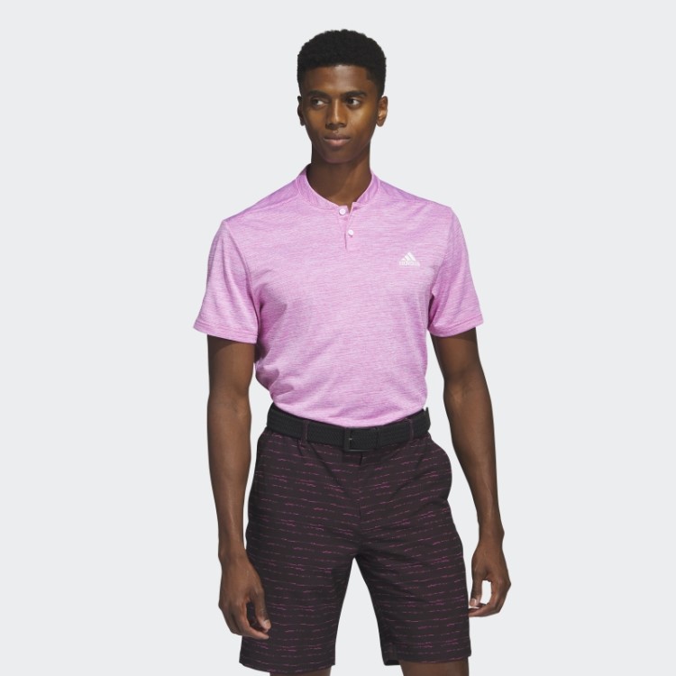 Camisa Polo Listrada Texturizada Adidas Fúcsia