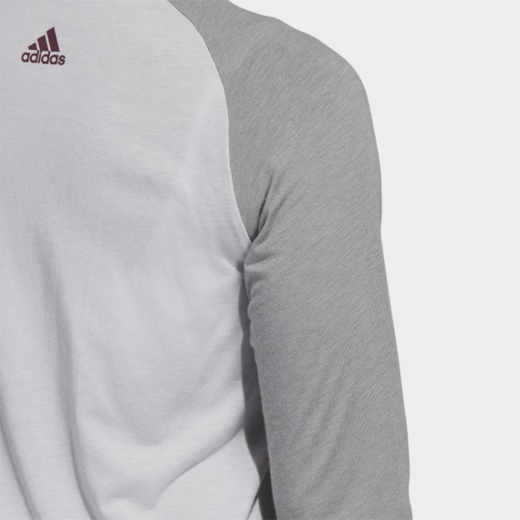 Camiseta De Beisebol Manga 3/4 Cinza Adidas