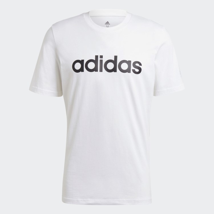 Camiseta Branca Adidas Essentials Com Logo Bordado Linear