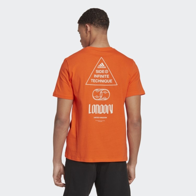 Camiseta Estampada Londres Laranja Adidas