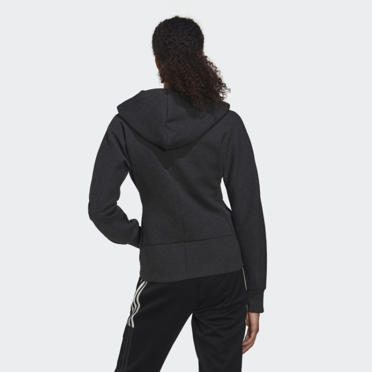 Moletom Com Capuz Slim Fit E Zíper Completo Adidas Mission Victory Preto Melange
