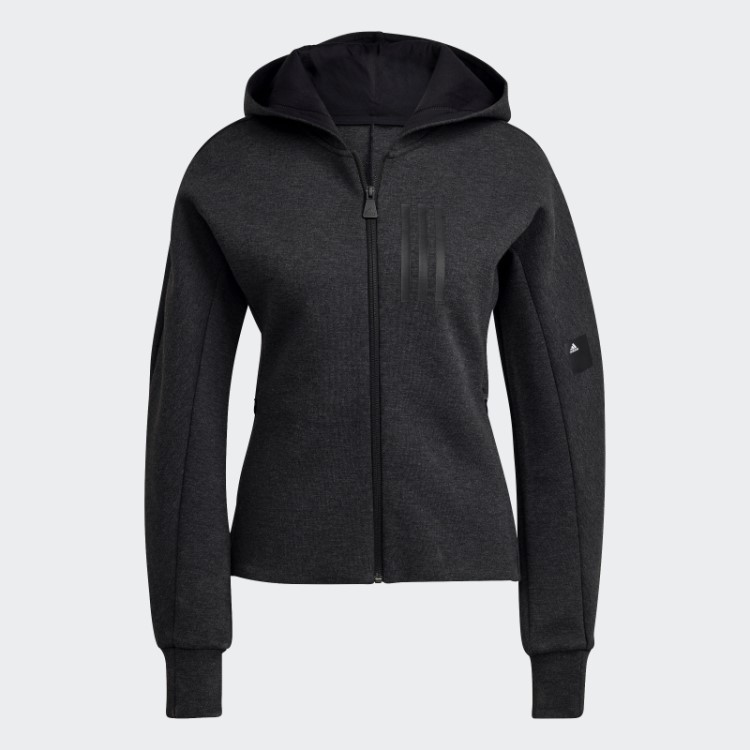 Moletom Com Capuz Slim Fit E Zíper Completo Adidas Mission Victory Preto Melange