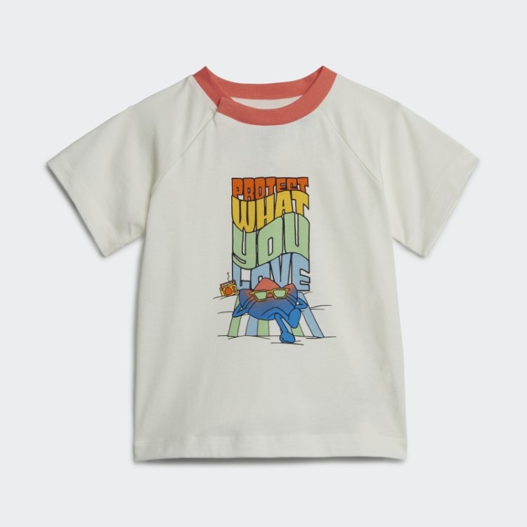 Camiseta Branca Adidas Com Estampa Gráfica