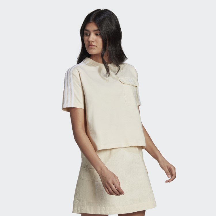 Camiseta Solta Branca Adicolor Classics Popeline Costas Adidas