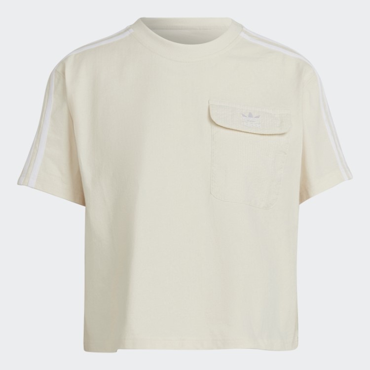 Camiseta Solta Branca Adicolor Classics Popeline Costas Adidas