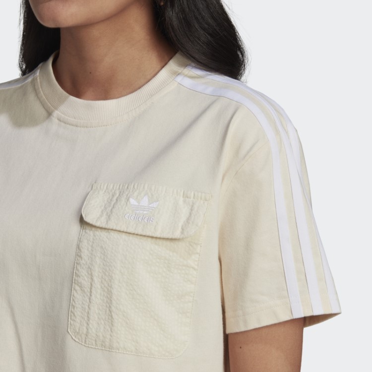 Camiseta Solta Branca Adicolor Classics Popeline Costas Adidas