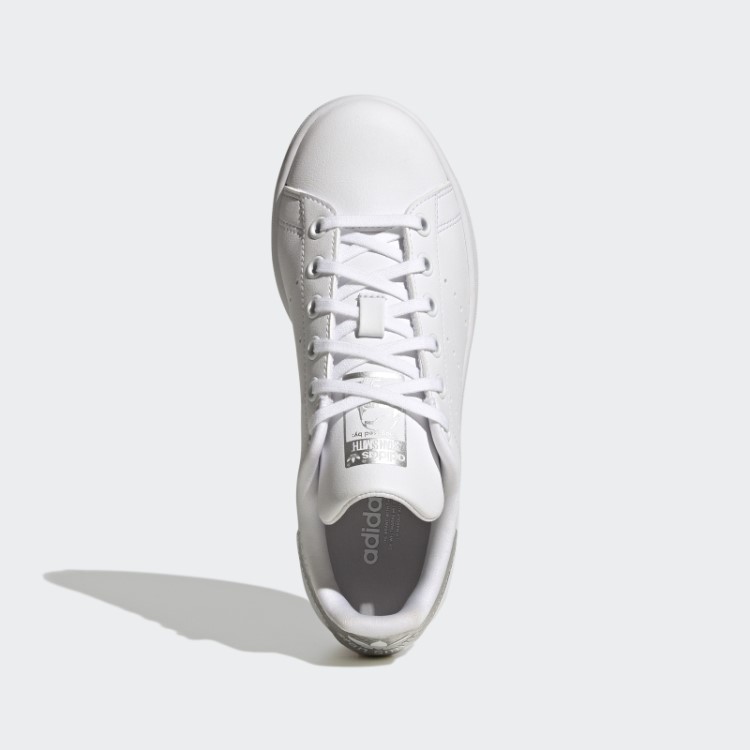 Elegantes Sapatos Adidas Stan Smith Prateados