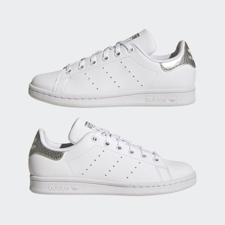 Elegantes Sapatos Adidas Stan Smith Prateados